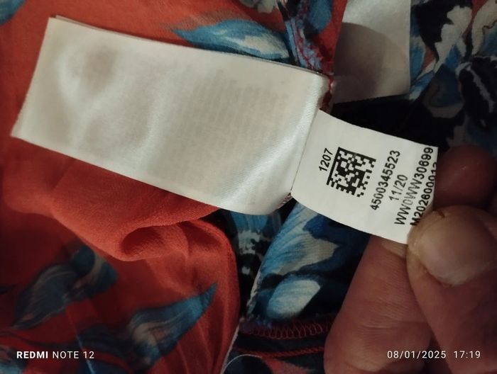 Robe Tommy Hilfiger rouge fleuri doublé T32 - photo numéro 8