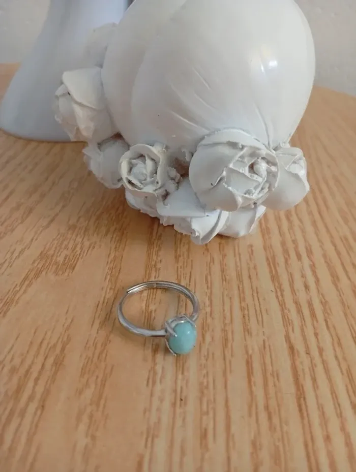 Solde 💝 Larimar bague ajustable en pierres naturelles Lithothérapie - photo numéro 2