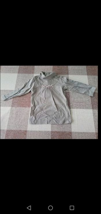 Tee shirt col roulé manches longues taupe cocoon 9 mois