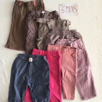 Lot 8 pantalons légers fille 6 mois