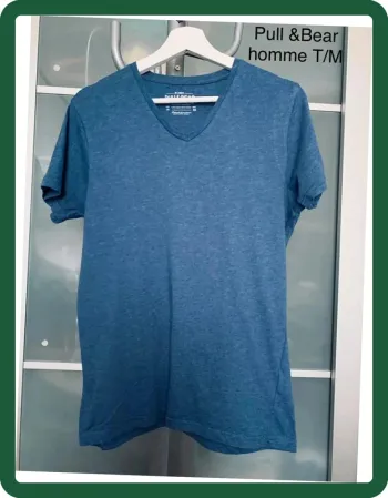 T-shirt homme col V Pull & Bear T/m