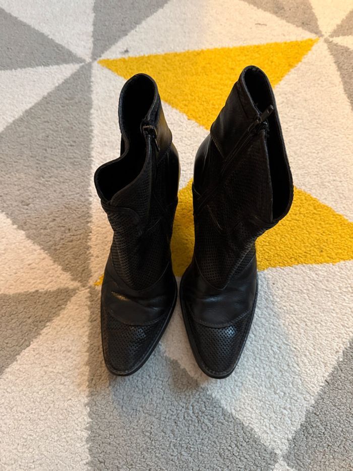 Bottines à talons en cuir Texto Taille 37 - photo numéro 2