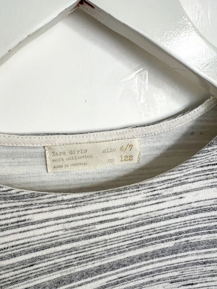 Robe coton 6-7 ans Zara gris et blanc - photo numéro 3