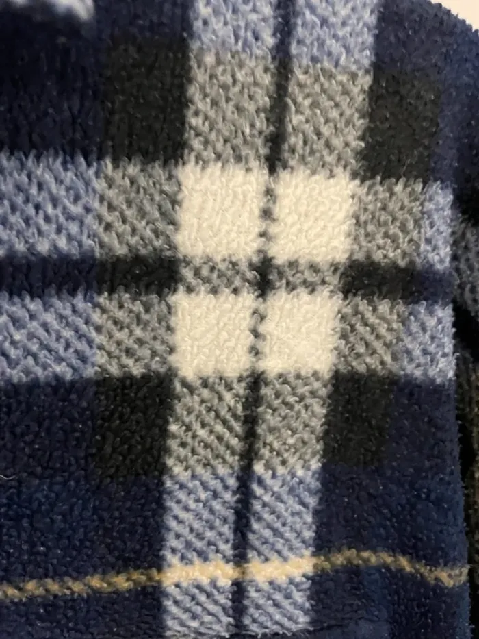Lumberjack Flannel Plaid Polaire shirt chemise blue white black Mens XXL - photo numéro 7