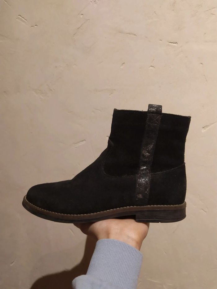 Bottines noires cuir fille 33 La Halle - photo numéro 4