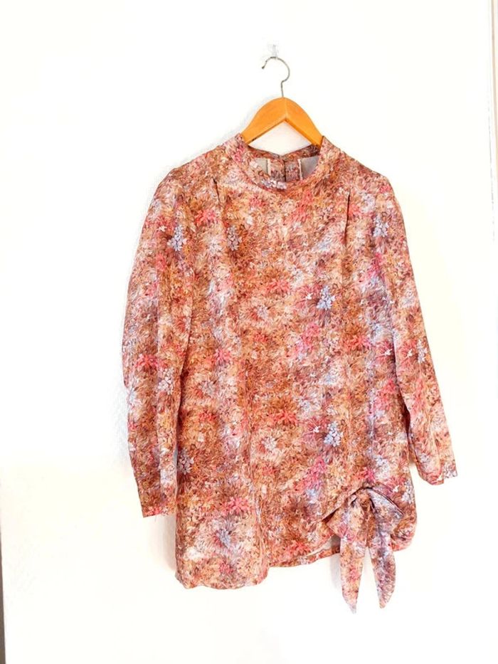 magnifique blouse manches longues, imprimé floral - photo numéro 3