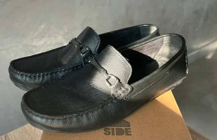 Mocassins en cuir grainé