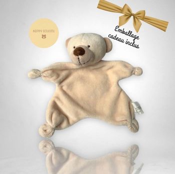 Peluche Doudou Plat Ours beige Nicotoy DP102