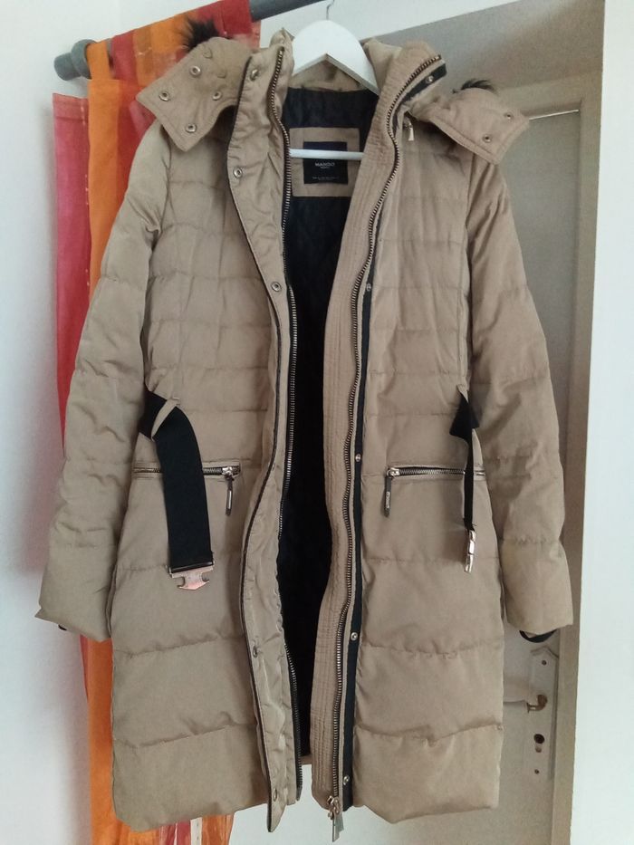 Doudoune marron longue avec capuche amovible Breal taille 36