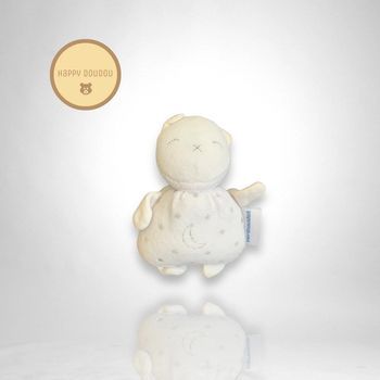Mini doudou peluche blanc etoiles argent vertbaudet A437