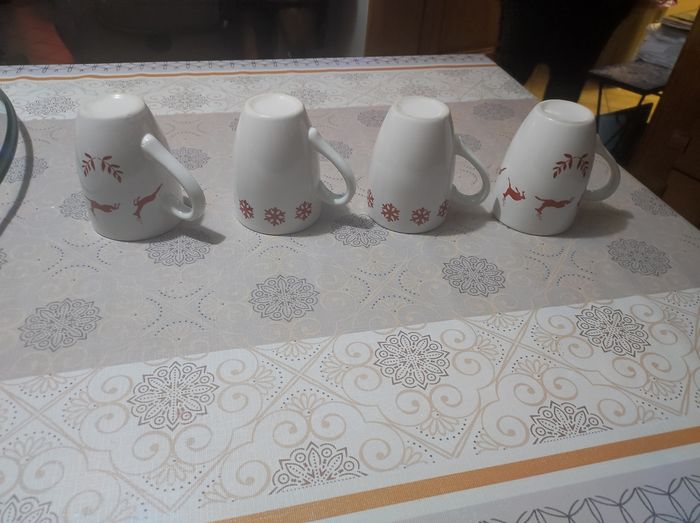 4 tasses flocons et cerfs - photo numéro 3