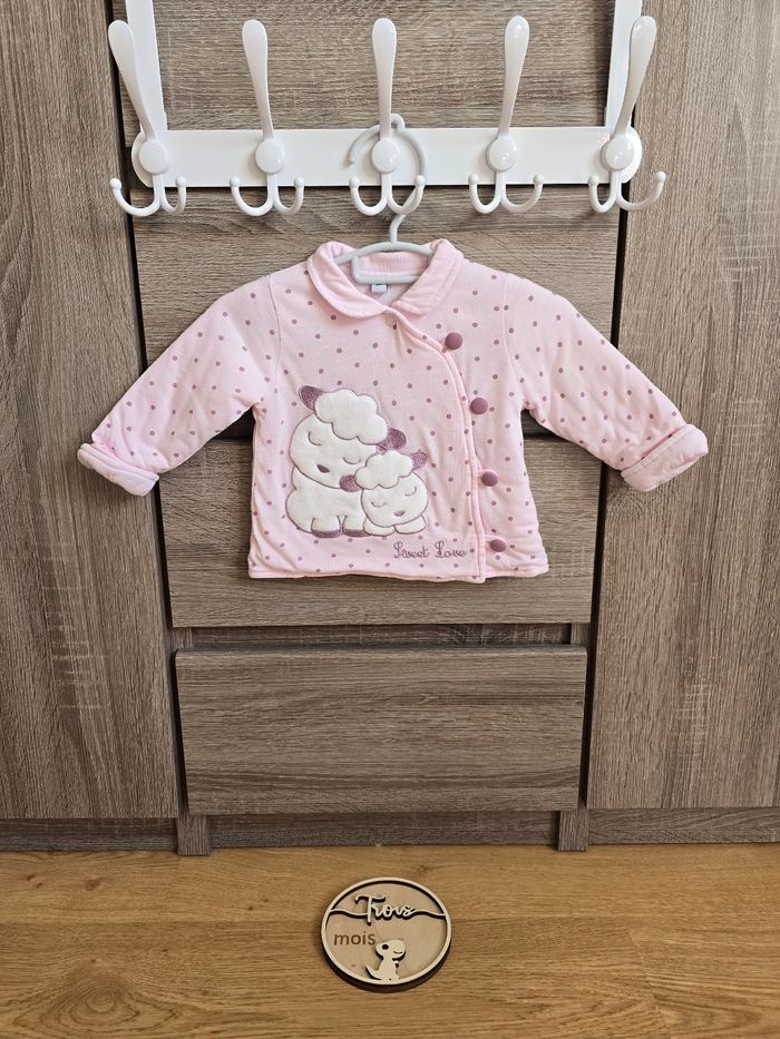 Vêtement Bébé Fille - Gilet rose - 3 mois