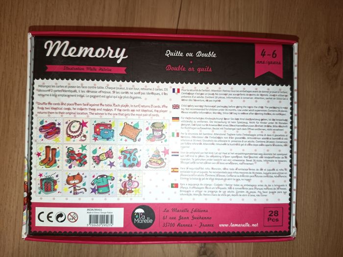 Jeu de société memory Mademoiselle Héloïse, La Marelle, 28 pièces - photo numéro 6