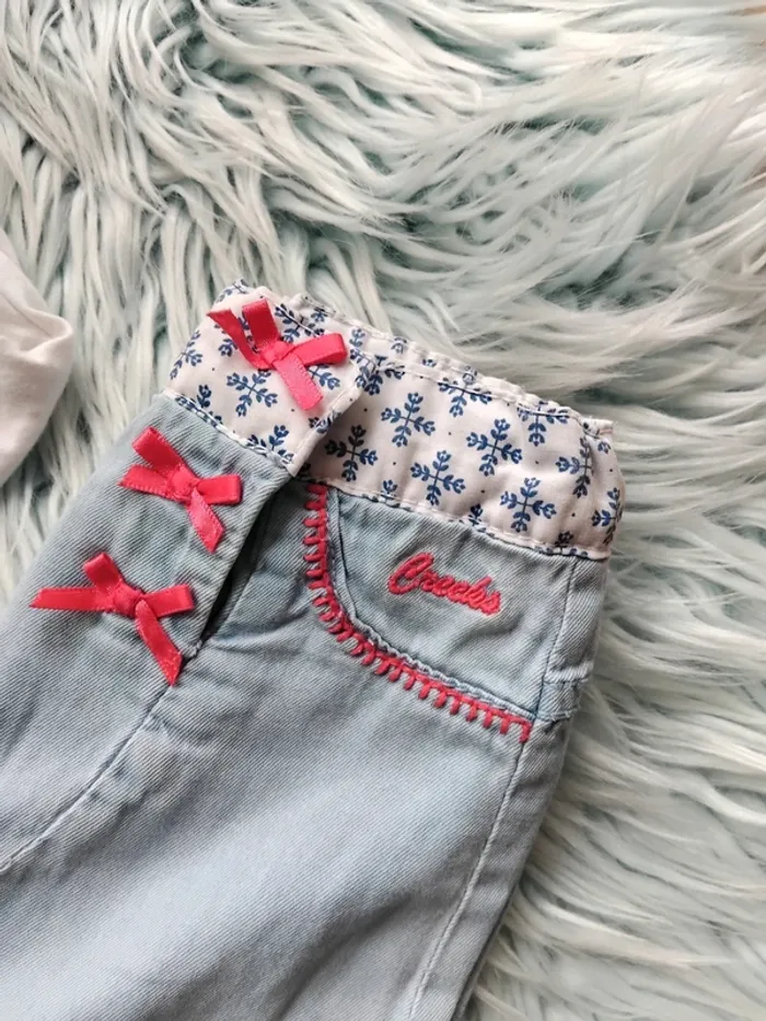 🐦 ensemble fille 12 mois fleuri 100% coton - photo numéro 2