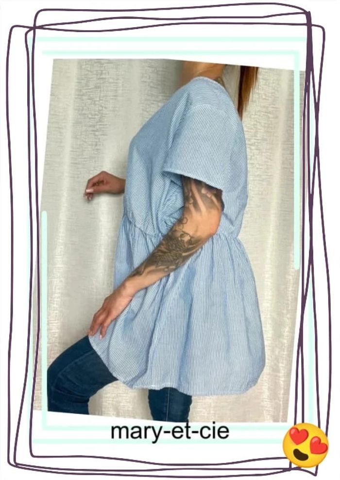 SOLDÉ - Blouse manches courtes taille 52 - photo numéro 4