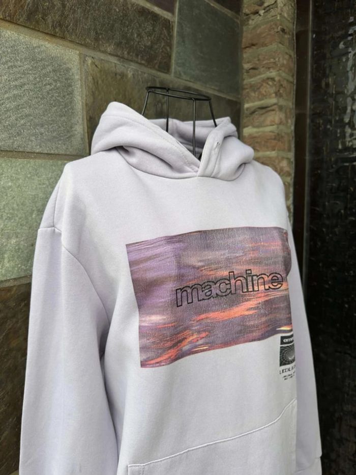 Sweat mauve à capuche à motifs Bershka Taille S / 36 - photo numéro 3