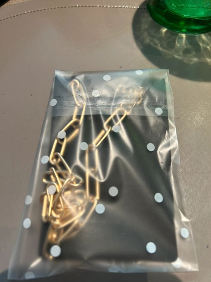 Collier neuf doré maille trombone - photo numéro 2