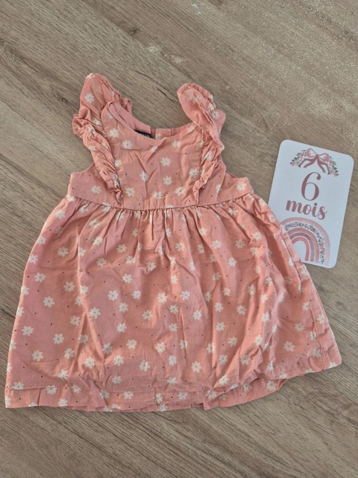 Robe été rose fleuris 6 mois