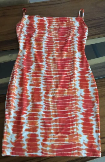 Robe orange et blanche - Shein