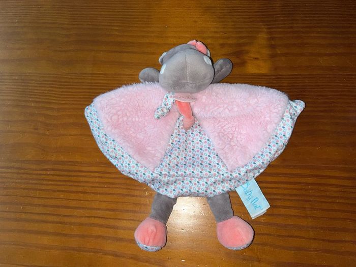 Zoé doudou, plat hippopotame, baby nat rose - photo numéro 2