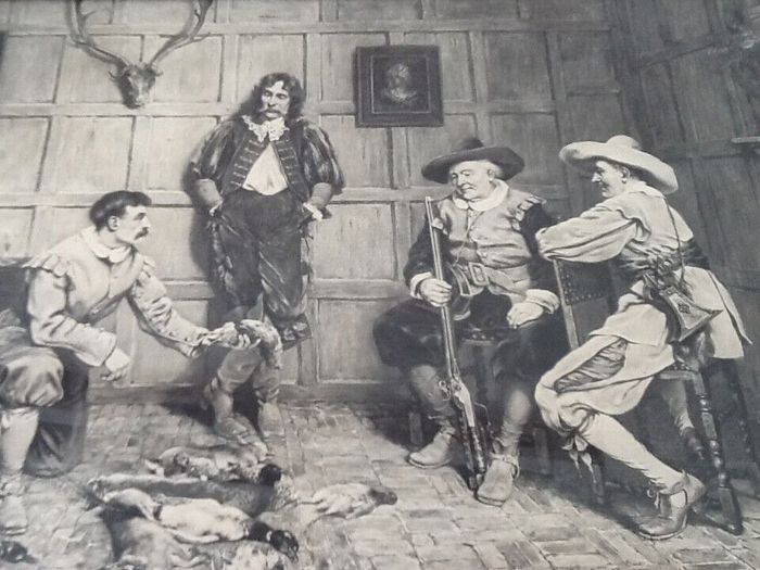 Sous verre à suspendre Scène de genre Retour de chasse - photo numéro 2