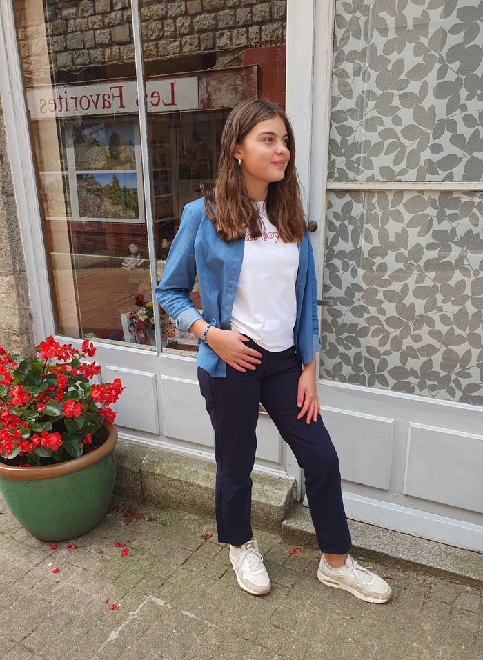 Chemise en jean Narbonne bleu Taille 8 ans - photo numéro 2