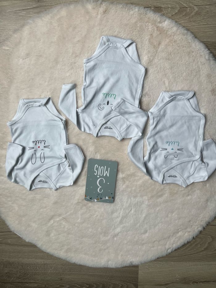 Lot de 9 bodies manches longues 3 mois - photo numéro 3