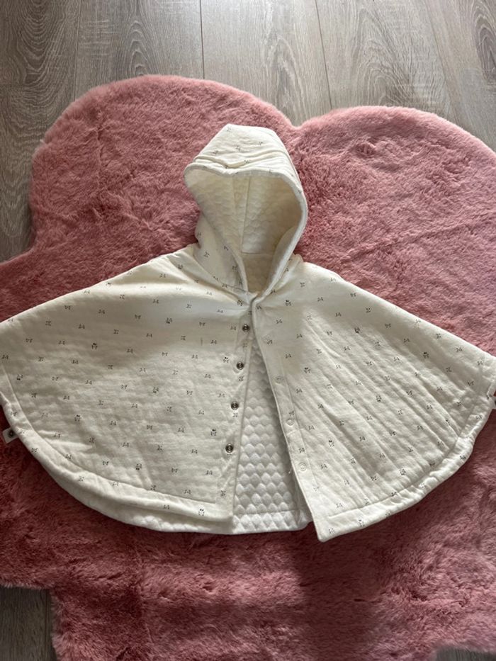Cape à capuche réversible bébé TU petit Bateau beige - photo numéro 8