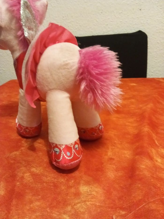 Peluche licorne ailée rose et argenté - photo numéro 4