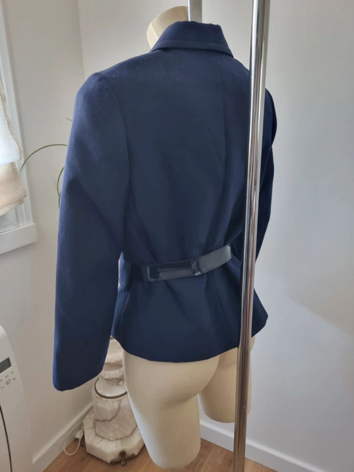 Veste en laine bleu marine annee '70 - photo numéro 15