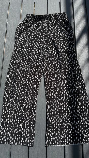 Pantalon noir et blanc à motifs taille 12 ans fille