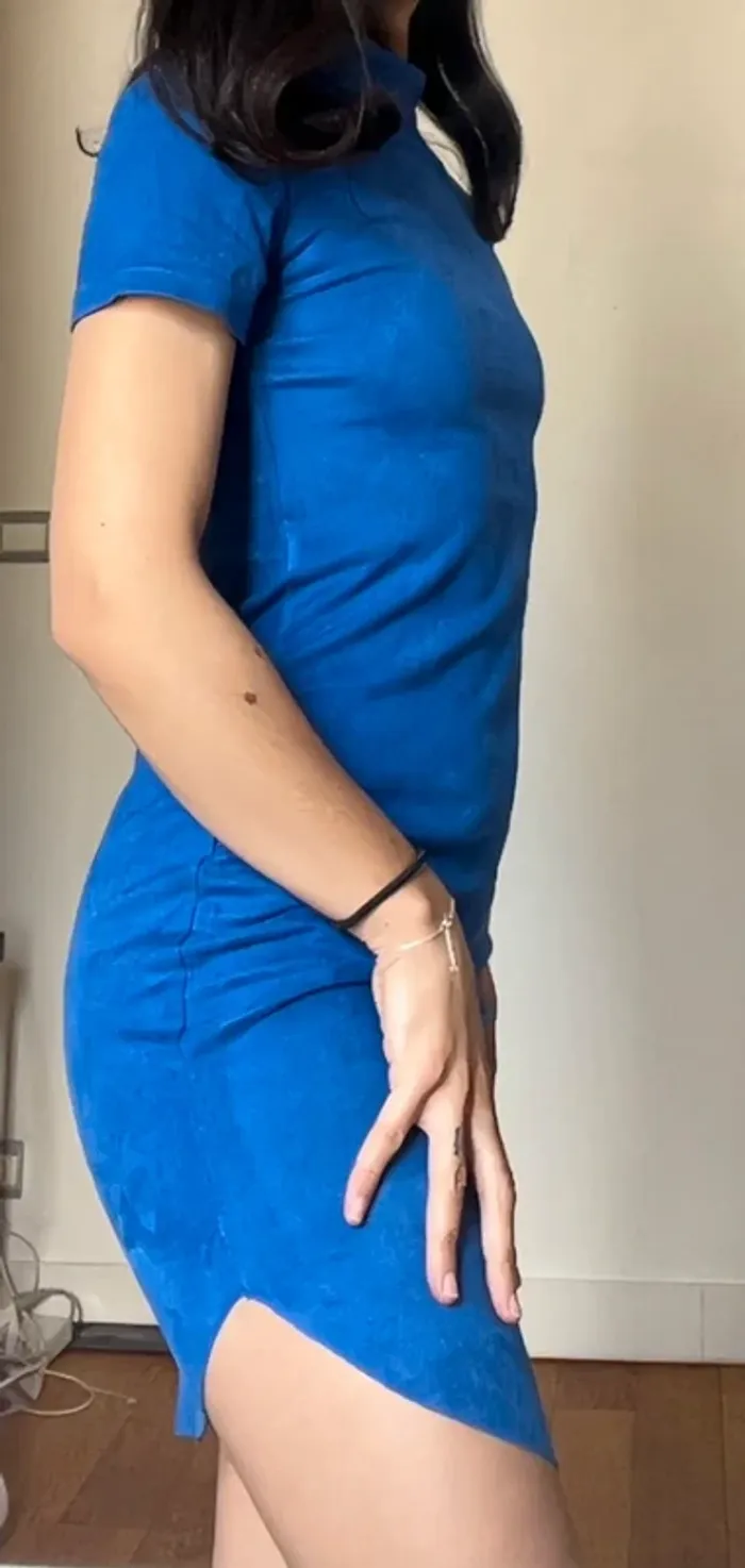 Superbe robe bleu roi suédine S - photo numéro 2