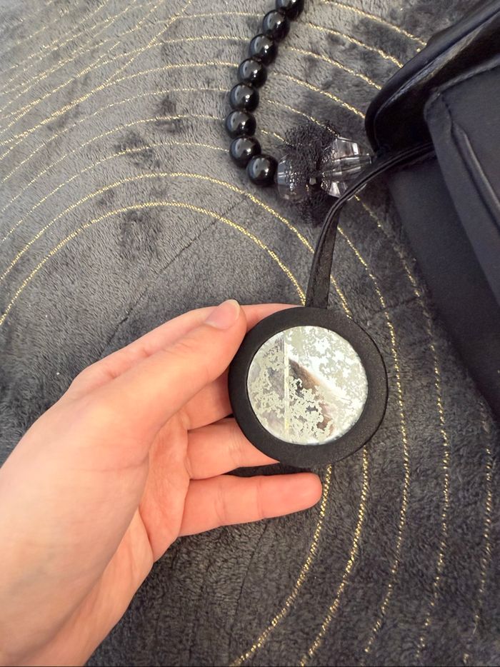 Sac à main pochette noir avec perle un jour ailleurs - photo numéro 4