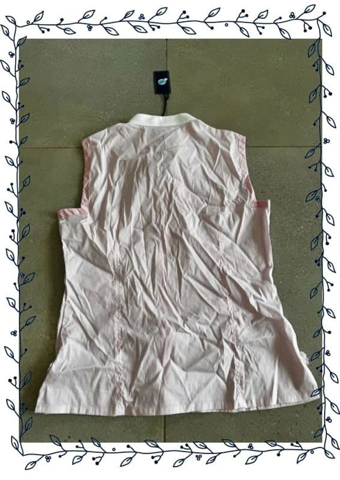 Chemise rose et blanche à rayure sans manche Anna Scarpati, taille L - photo numéro 4