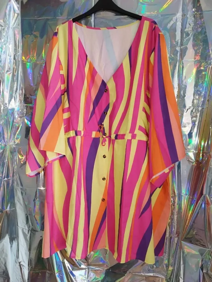 Robe chemise d'été colorée 5XL - photo numéro 3