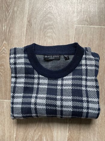 Pull Brave Soul  à carreaux bleu marine Taille S | Style chic & tendance