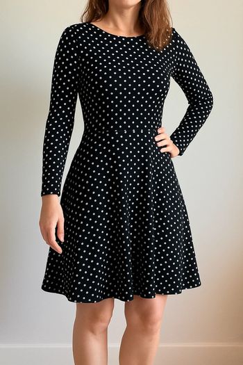 Robe noire à pois blancs Nina Kalio taille 0 34-36