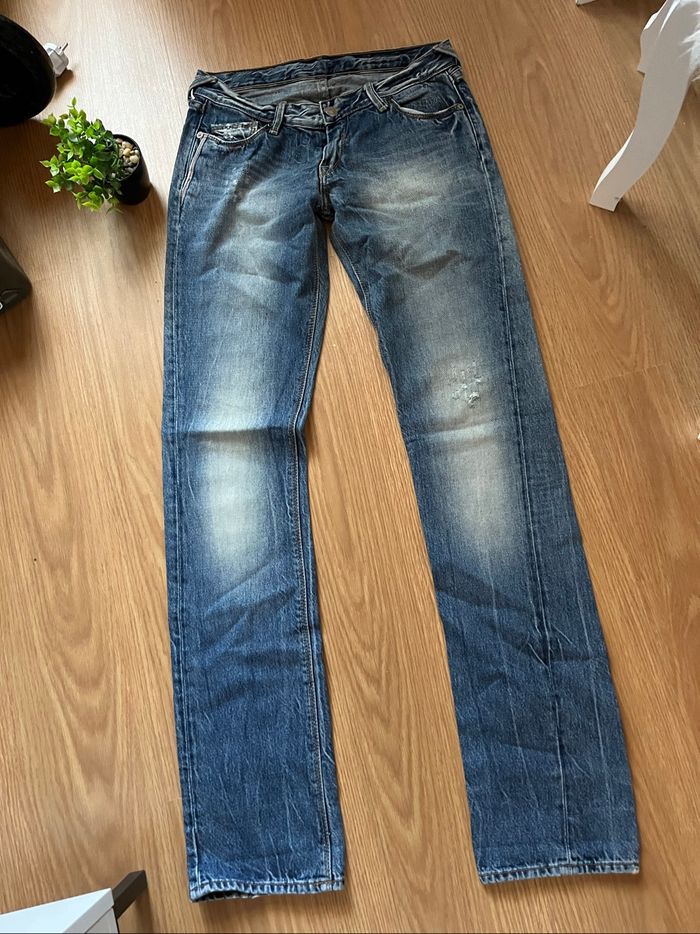 Jean bleu délavé destroy le temps des cerises T24 BE 👖