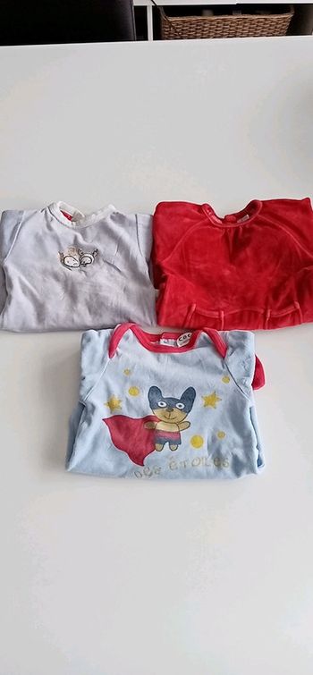 Grenouillères x3 T 1 mois