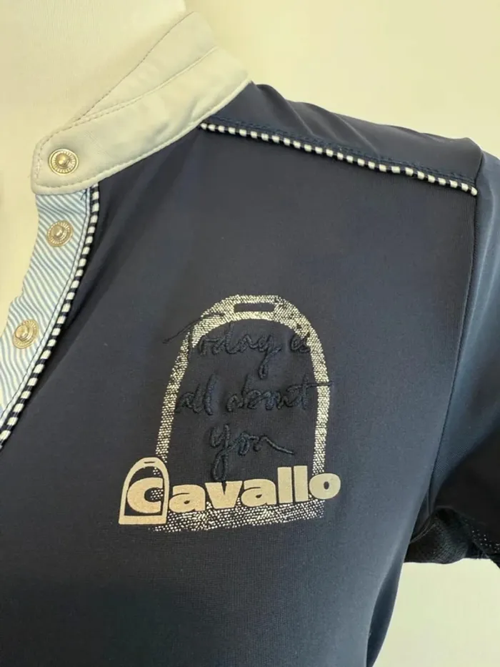 Polo d'équitation femme Cavallo marine taille 40 parfait état - photo numéro 7