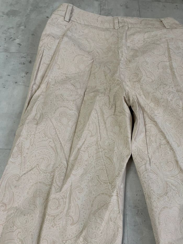 Pantalon beige droit à motif - photo numéro 6