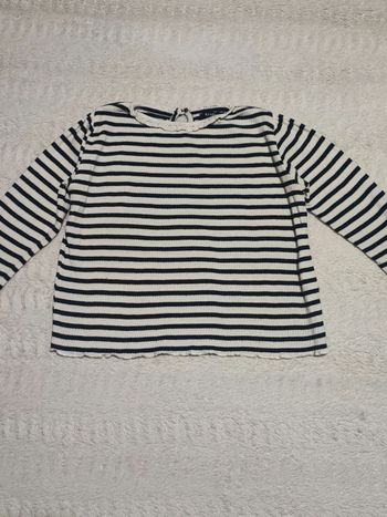 T-shirt manches longues côtelé marinière Kiabi taille 6 ans