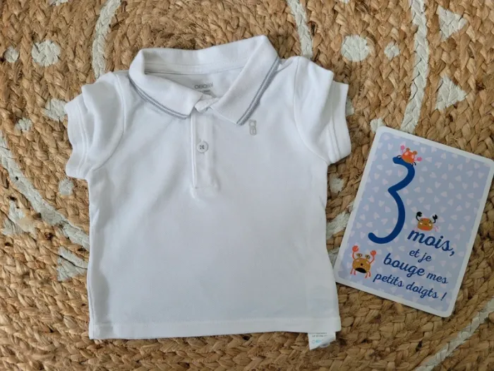 Polo blanc obaibi 3mois