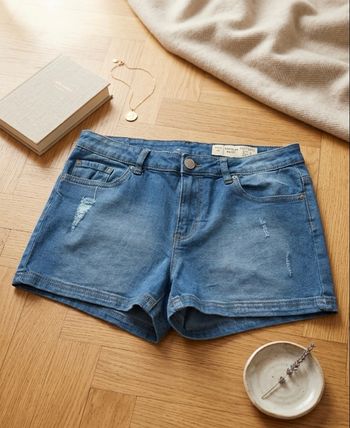 Short en jean clair délavé