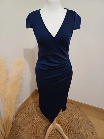 Robe chic bleue Marine en néoprène Boohoo taille XS 34
