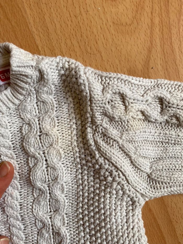 Beau pull crème DPAM T. 6 mois/68 cm garçon TBE - photo numéro 5