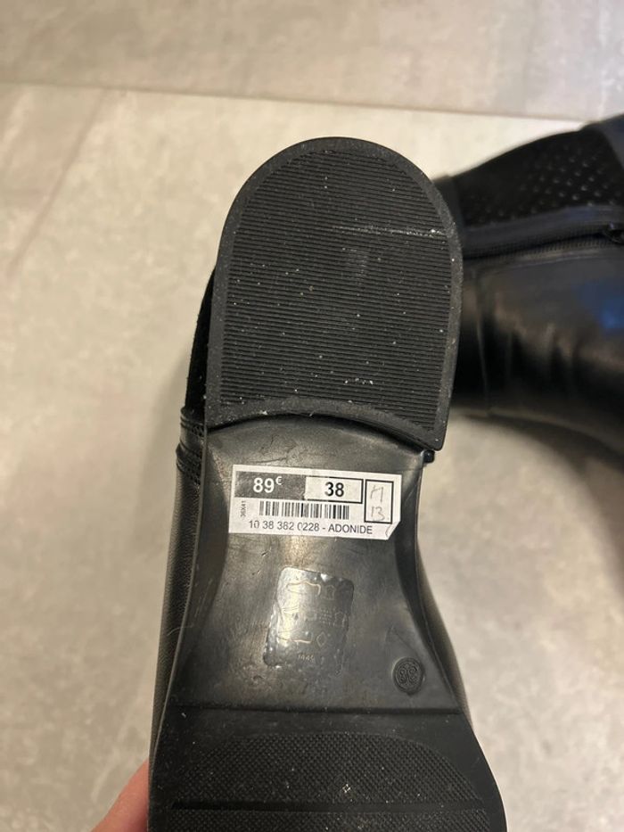 Paire de bottines neuves 38 noire femme parfait état - photo numéro 7