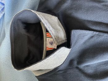 Veste bleue coton habillée