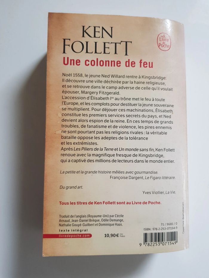 Ken Follett (Écrivain) Saga Kingsbridge, Tome 3 : Une colonne de feu - photo numéro 3