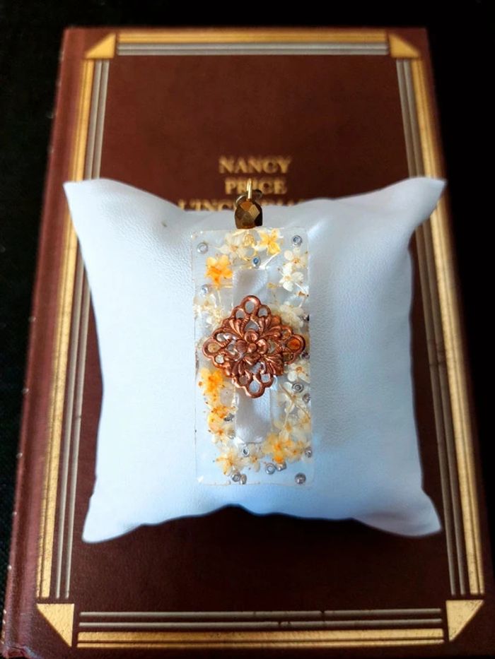 Magnifique pendentif rectangulaire allumette, style bohème - photo numéro 4